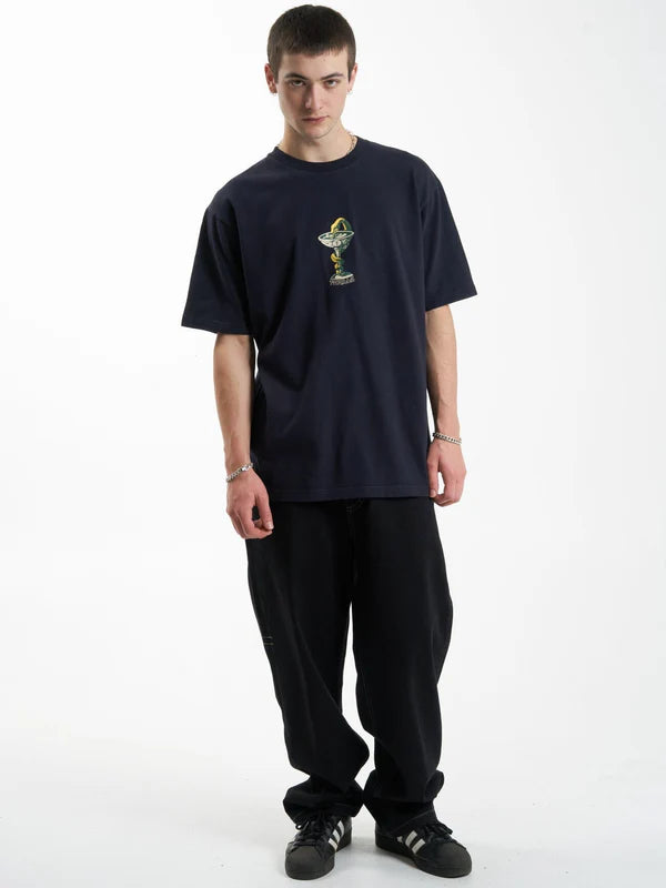 THRILLS THOU SHALL NOT OVERSIZE FIT TEE MIDNIGHT BLUE