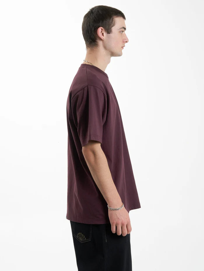 THRILLS UNION OVERSIZE FIT POCKET TEE WINE