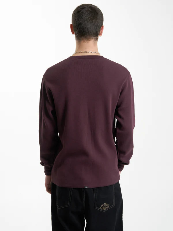 THRILL UNION WAFFLE LONG SLEEVE WINE