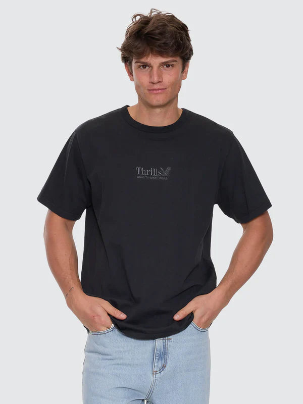 Thrills Workwear Embro Merch Fit Tee | Pirate Black