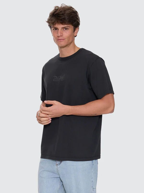 Thrills Workwear Embro Merch Fit Tee | Pirate Black