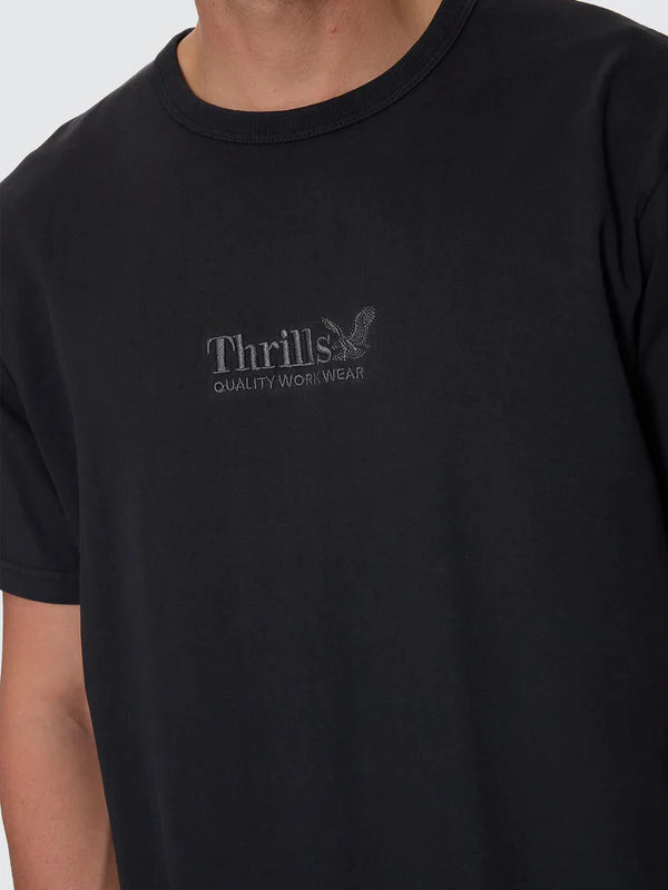Thrills Workwear Embro Merch Fit Tee | Pirate Black