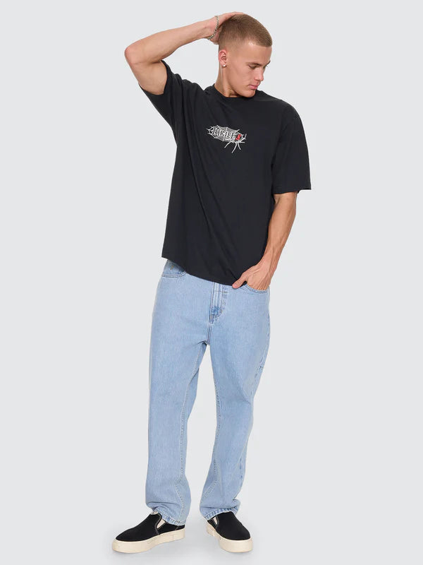 Thrills Web Of Deceit Oversize Fit Tee | Washed Black