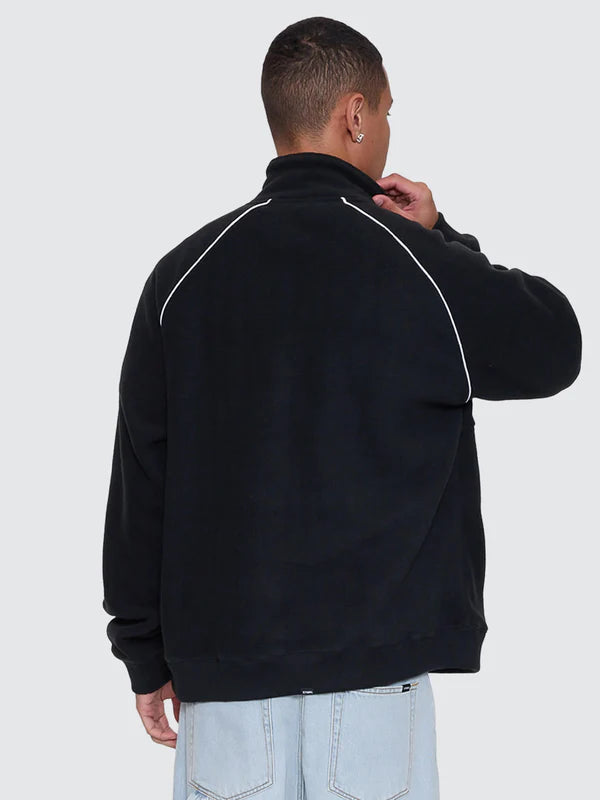 Thrills Thrill Of Victory Raglan Quarter Zip Polar Fleece | Faded Black