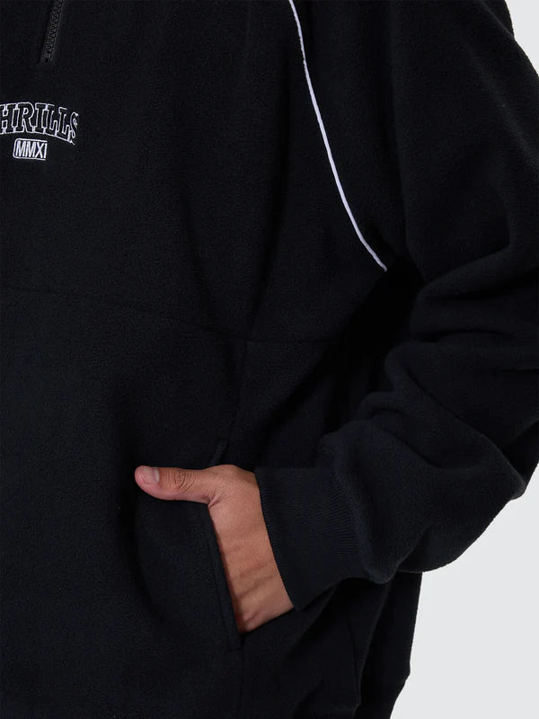 Thrills Thrill Of Victory Raglan Quarter Zip Polar Fleece | Faded Black
