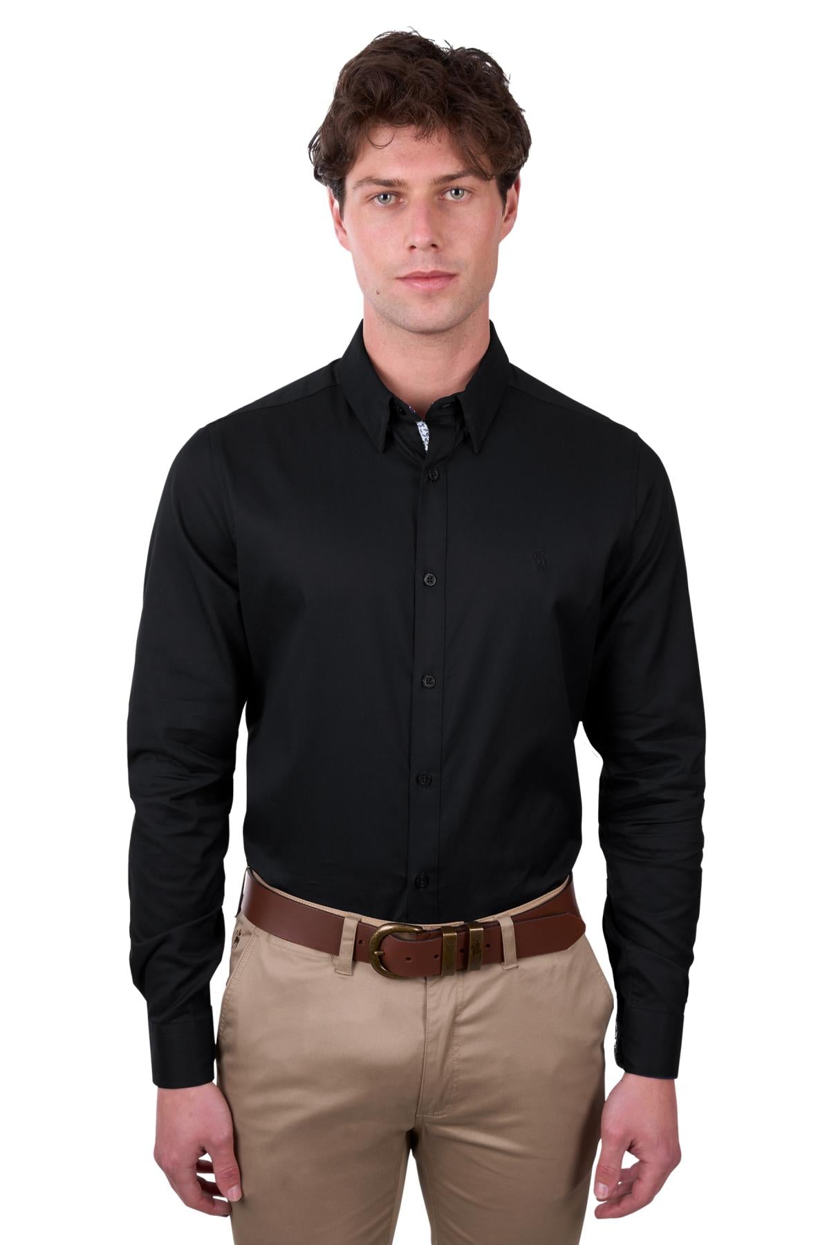 THOMAS COOK CALLUM TAILORED LS SHIRT BLACK