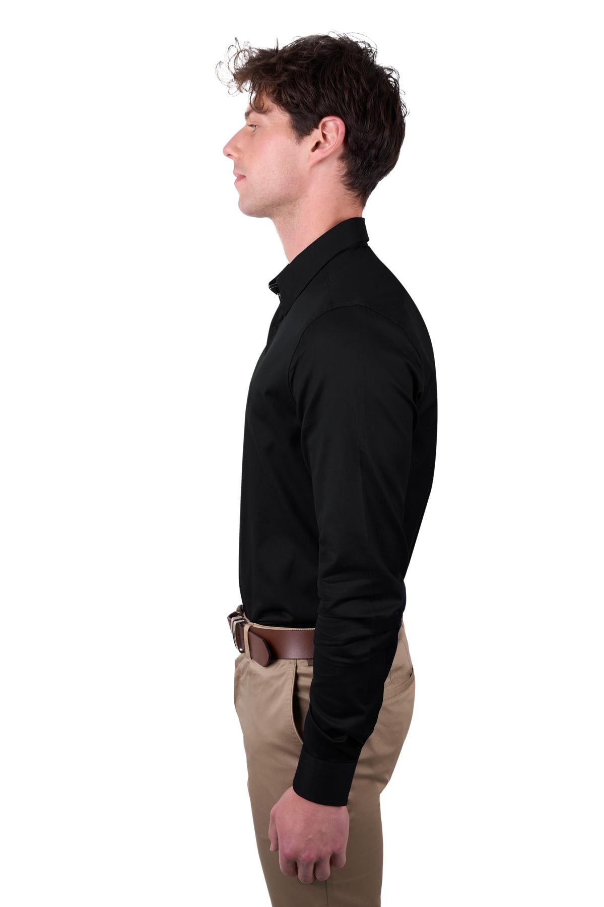 THOMAS COOK CALLUM TAILORED LS SHIRT BLACK