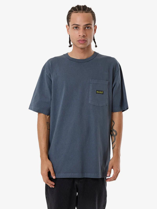 THRILLS UNION OVERSIZE FIT POCKET TEE LIGHT PETROL