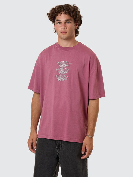 THRILLS REALITY DREAMS BOX FIT OVERSIZE TEE DELTA BERRY