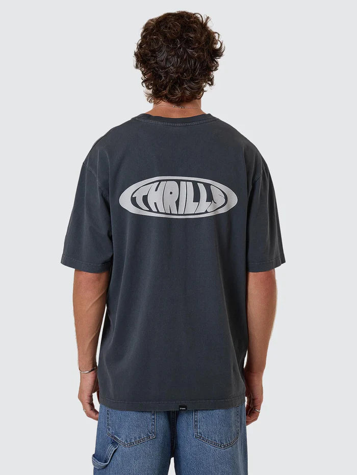THRILLS SHADOWLESS OVERSIZE FIT TEE EBONY
