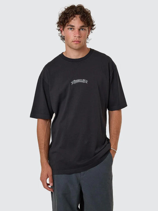 THRILLS PENNANT EMBRO OVERSIZE FIT TEE TWILIGHT BLACK