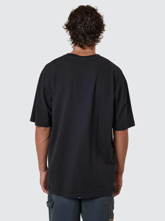THRILLS PENNANT EMBRO OVERSIZE FIT TEE TWILIGHT BLACK
