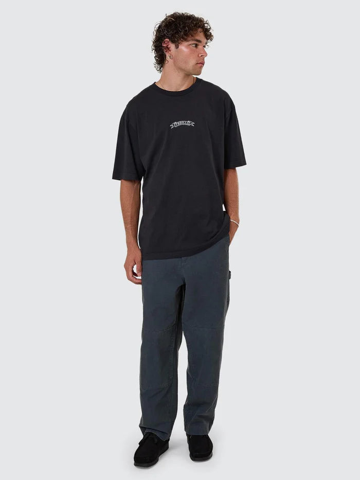 THRILLS PENNANT EMBRO OVERSIZE FIT TEE TWILIGHT BLACK