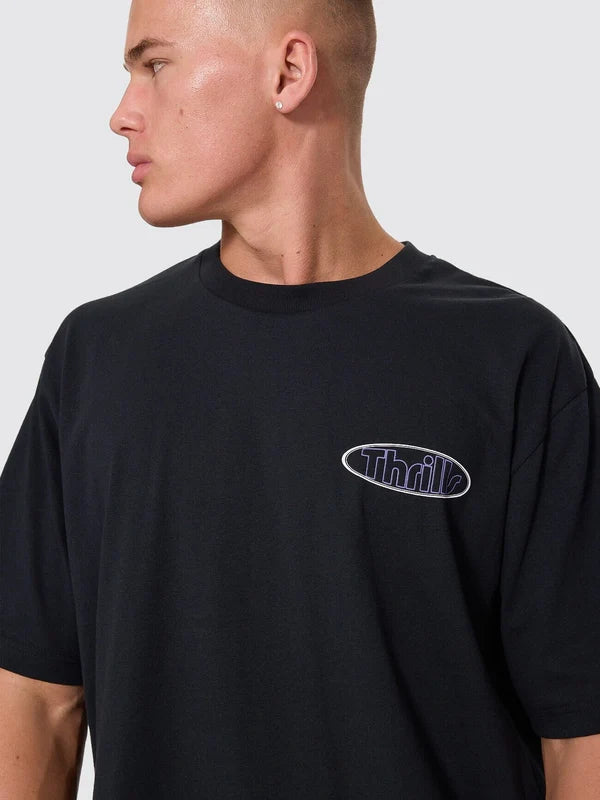 Thrills Val For The Win Oversized Tee | Faded Black