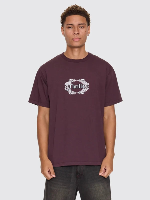 Thrills Wreath Of Desire Embro Merch Tee | Aubergine