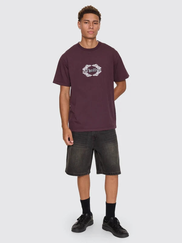 Thrills Wreath Of Desire Embro Merch Tee | Aubergine