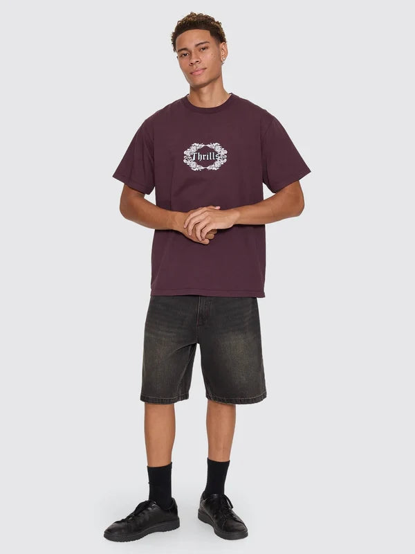Thrills Wreath Of Desire Embro Merch Tee | Aubergine