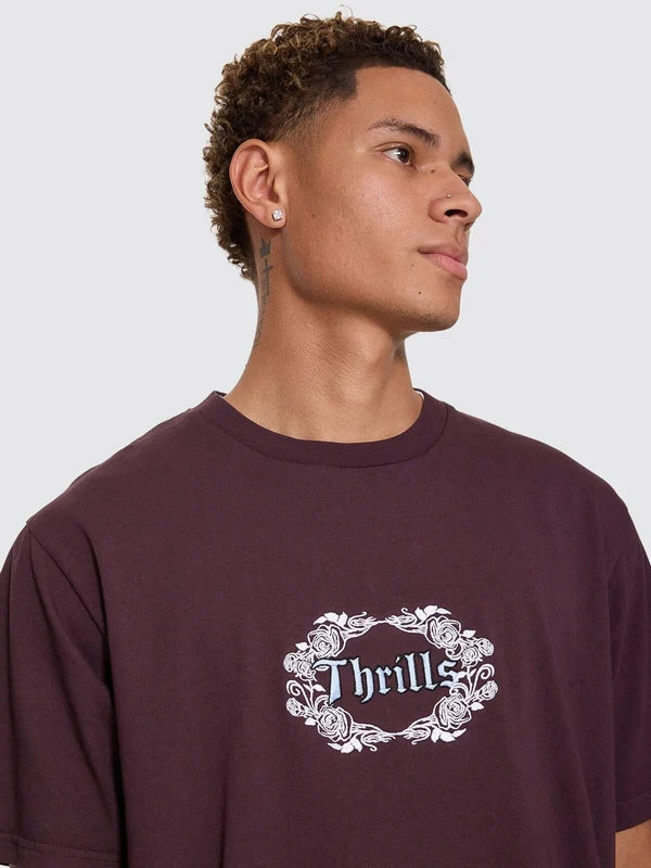Thrills Wreath Of Desire Embro Merch Tee | Aubergine