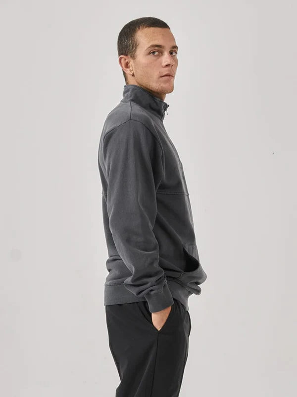 THRILLS TWO MINDS QUARTER ZIP FLEECE DARK CHARCOAL