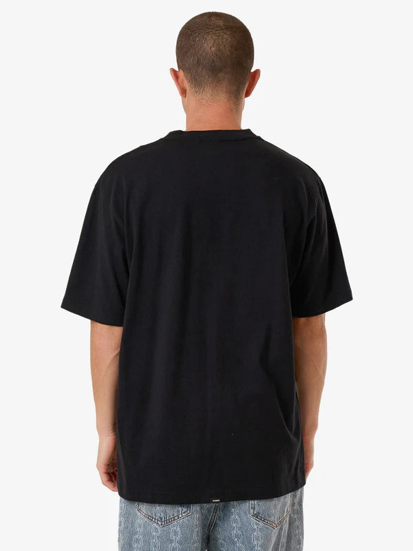 THRILLS ROOSEVELT EMBOSS OVERSIZE FIT TEE BLACK