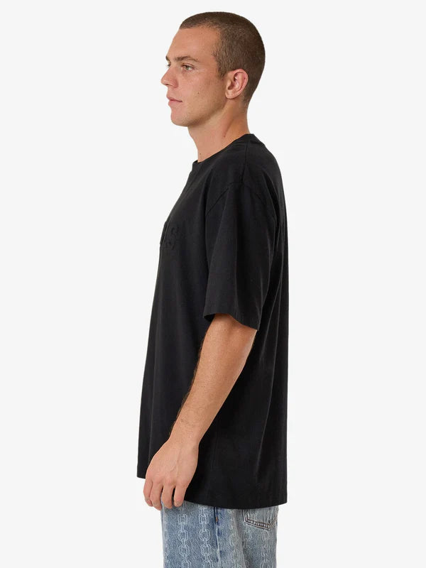 THRILLS ROOSEVELT EMBOSS OVERSIZE FIT TEE BLACK