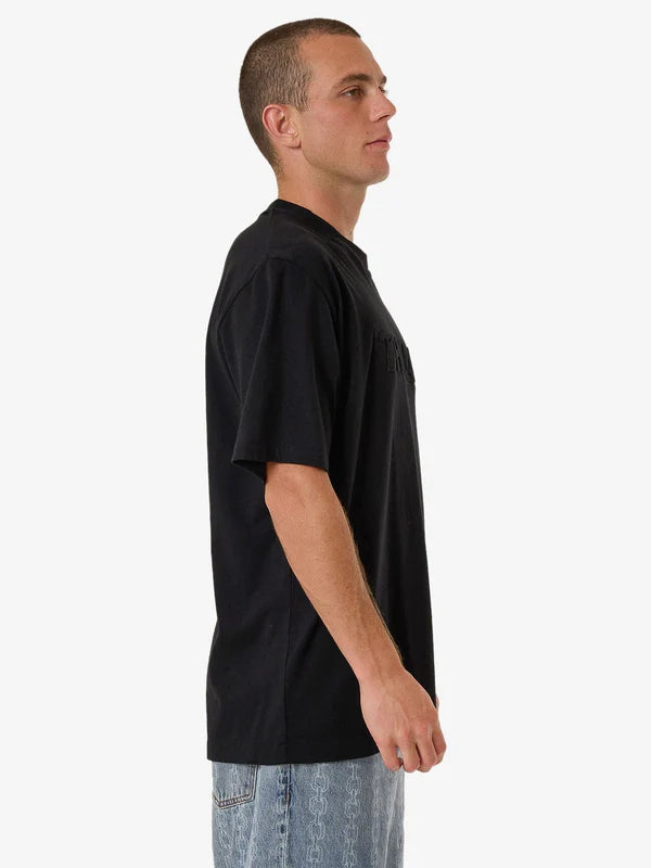 THRILLS ROOSEVELT EMBOSS OVERSIZE FIT TEE BLACK