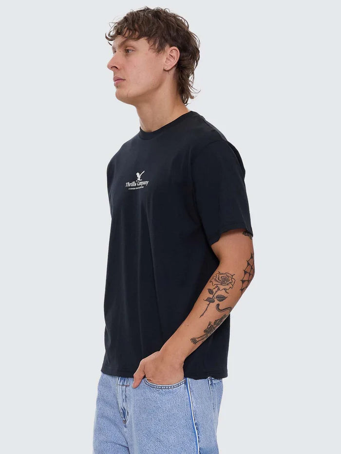 THRILLS A HAVEN FOR THE RESTLESS MERCH FIT TEE WASHED BLACK