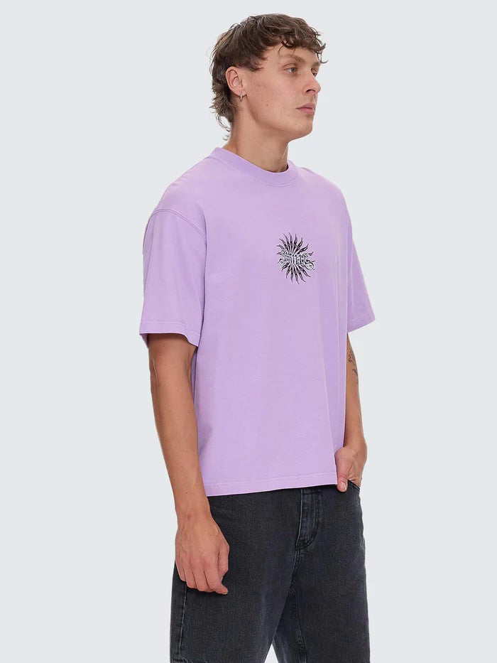 Thrills Peace Power Embro Box Fit Oversize Cropped Tee Lupine