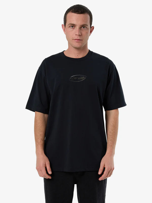 THRILLS FORTUNE FAVORS EMBRO OVERSIZE FIT TEE WASHED BLACK