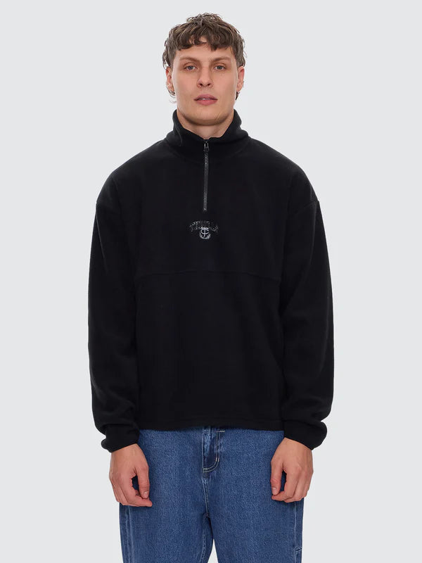 THRILLS LEGACY WREATH QUARTER ZIP POLAR FLEECE BLACK