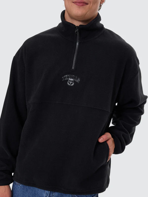 THRILLS LEGACY WREATH QUARTER ZIP POLAR FLEECE BLACK