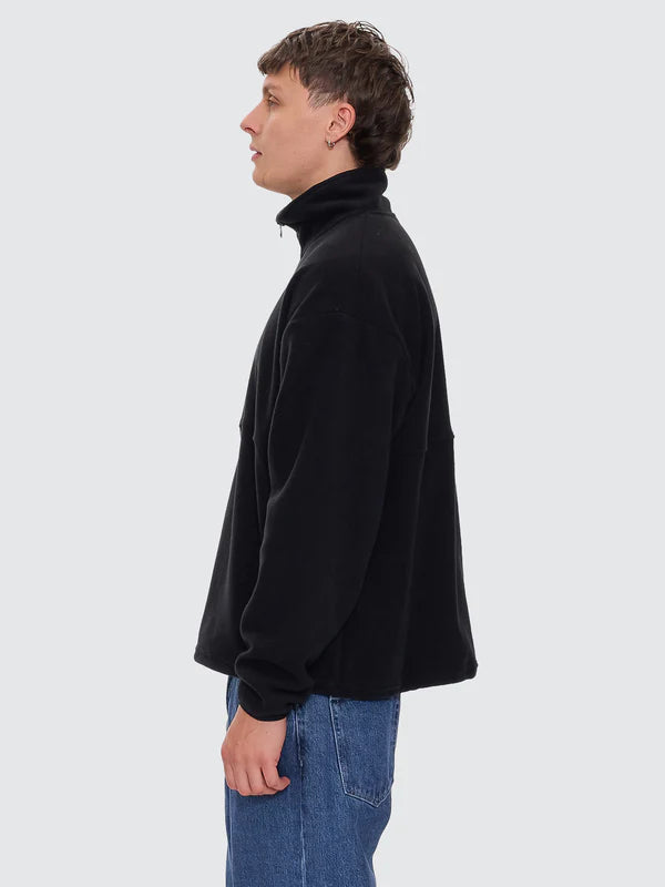THRILLS LEGACY WREATH QUARTER ZIP POLAR FLEECE BLACK