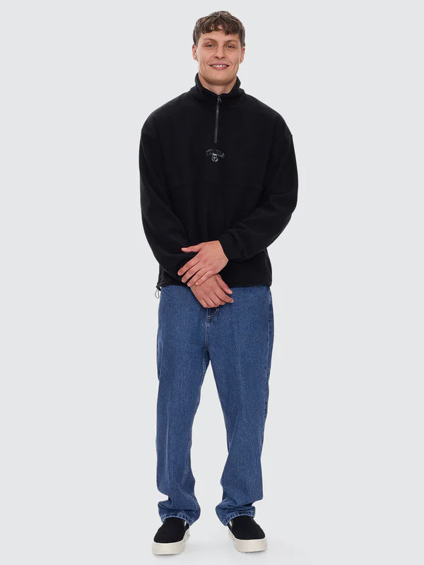 THRILLS LEGACY WREATH QUARTER ZIP POLAR FLEECE BLACK
