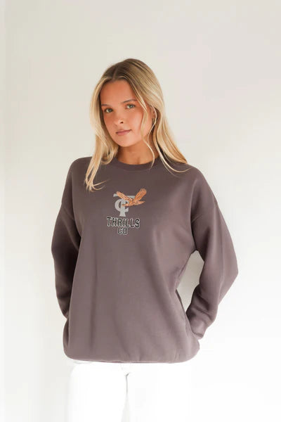 Thrills Take It Easy Slouch Crew | Clay Smoke