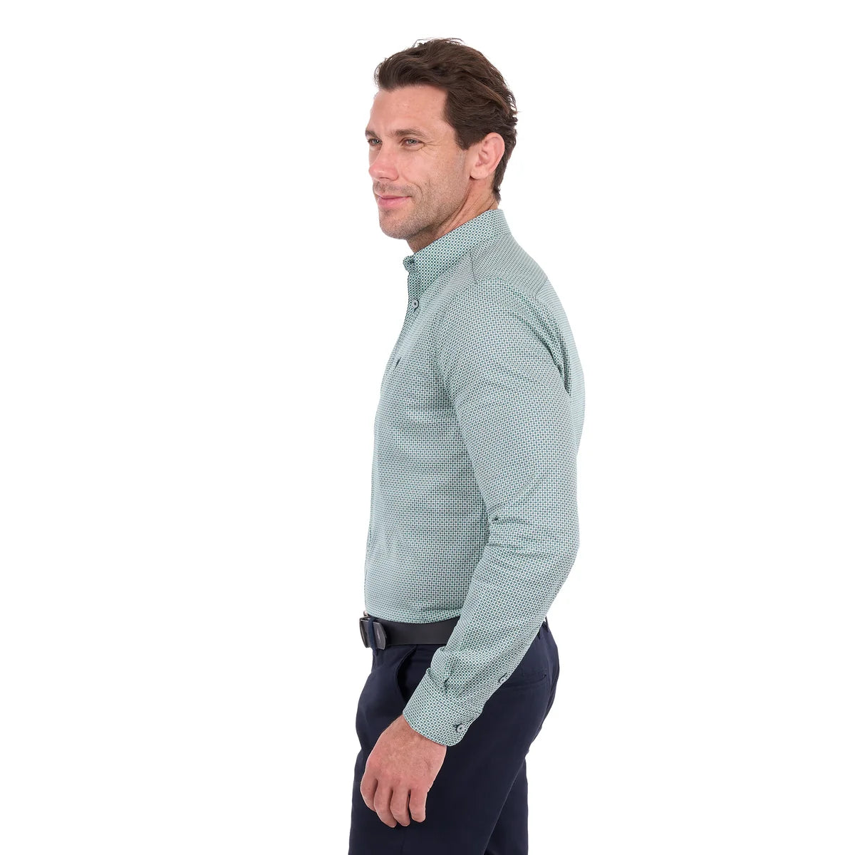 Thomas Cook Mens Arthur Tailored Long Sleeve Shirt | Sage/Navy