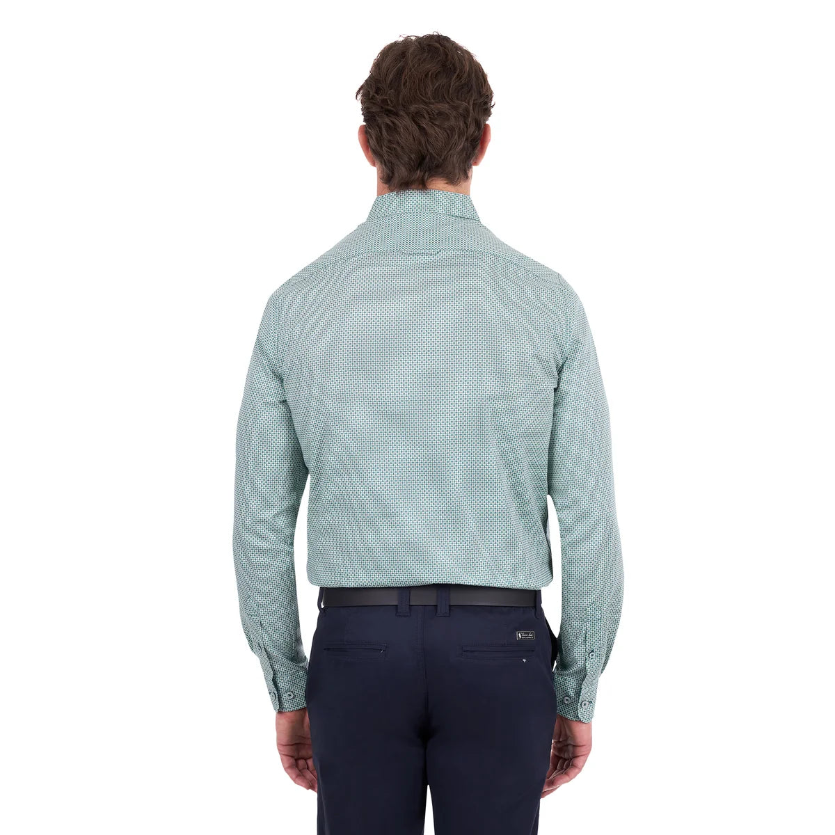 Thomas Cook Mens Arthur Tailored Long Sleeve Shirt | Sage/Navy