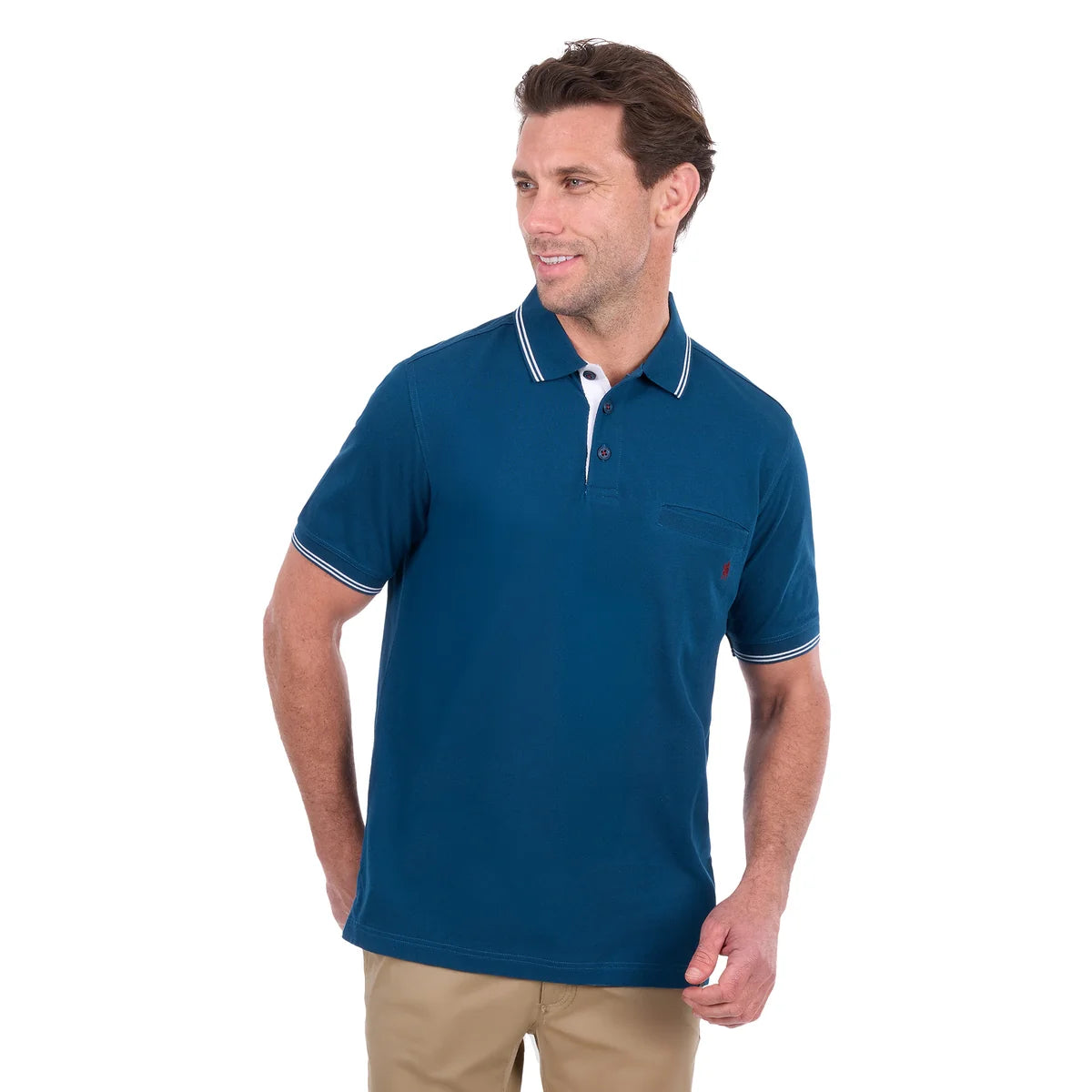 Thomas Cook Mens Henry Tailored Short Sleeve Polo | Petrol