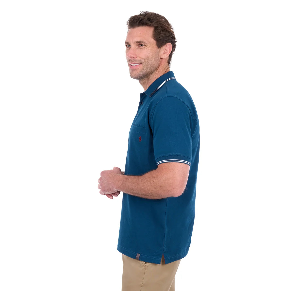 Thomas Cook Mens Henry Tailored Short Sleeve Polo | Petrol
