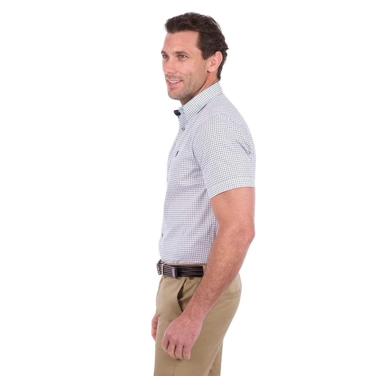 Thomas Cook Mens Noah Tailored Short Sleeve Shirt | White/Royal