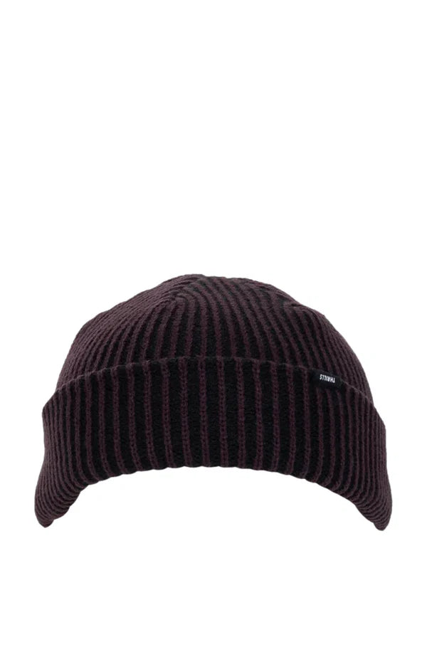 Thrills Classic Ribbed Beanie | Black Deep Plum