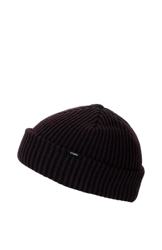 Thrills Classic Ribbed Beanie | Black Deep Plum