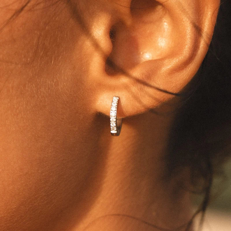 Atolea Tiny Hoop Earrings | Silver