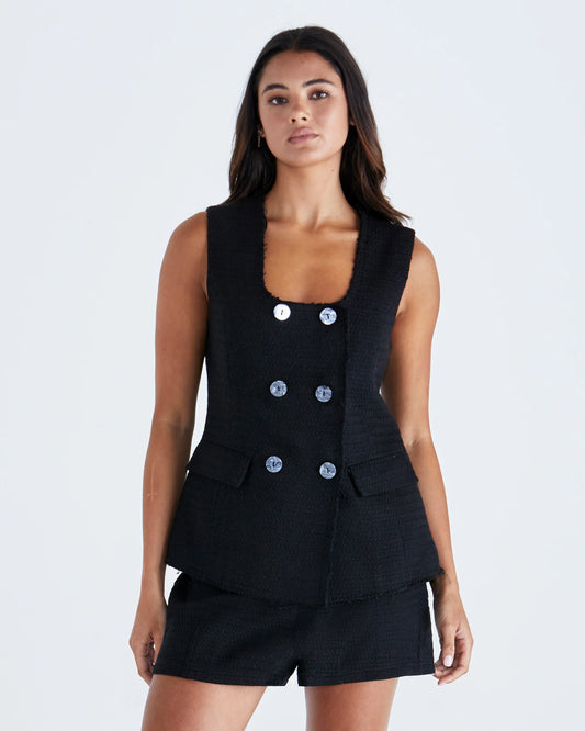 SASS NICO VEST BLACK