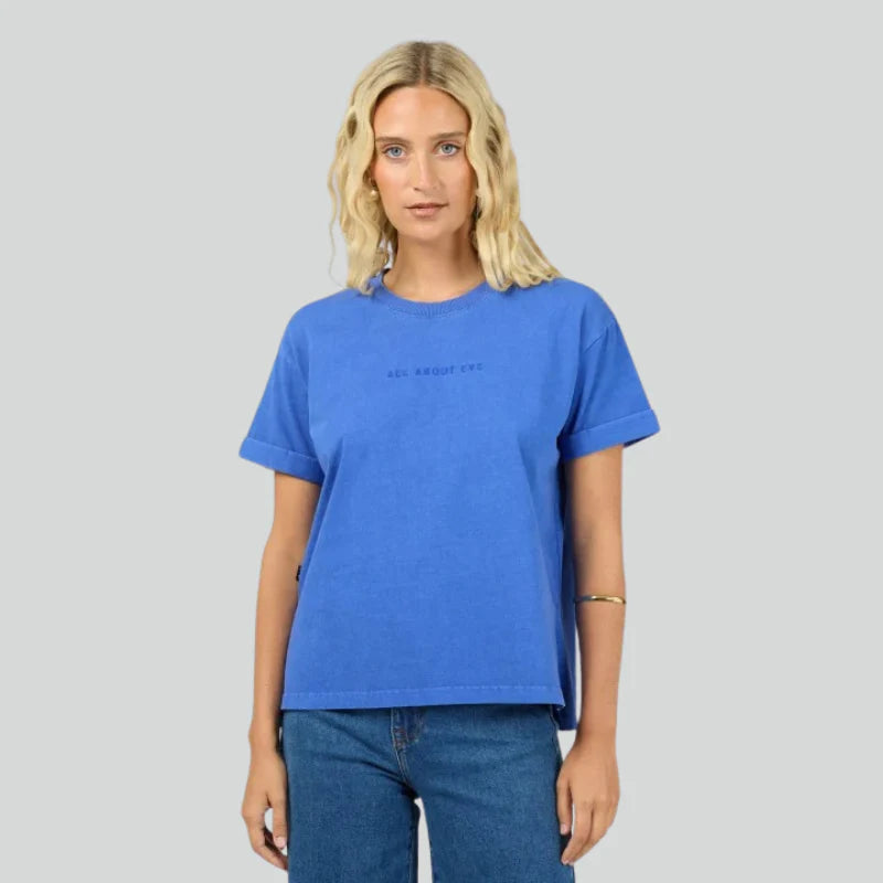 All About Eve Washed Tee Cobalt Blue