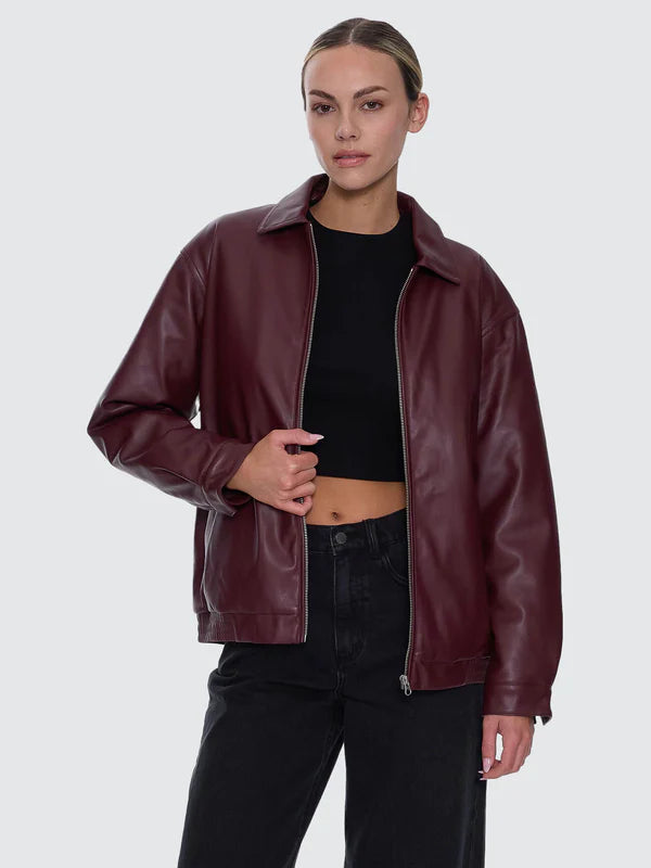 Thrills Elka Leather Jacket | New Maroon