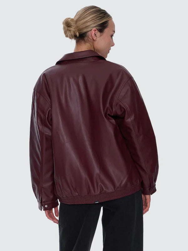 Thrills Elka Leather Jacket | New Maroon