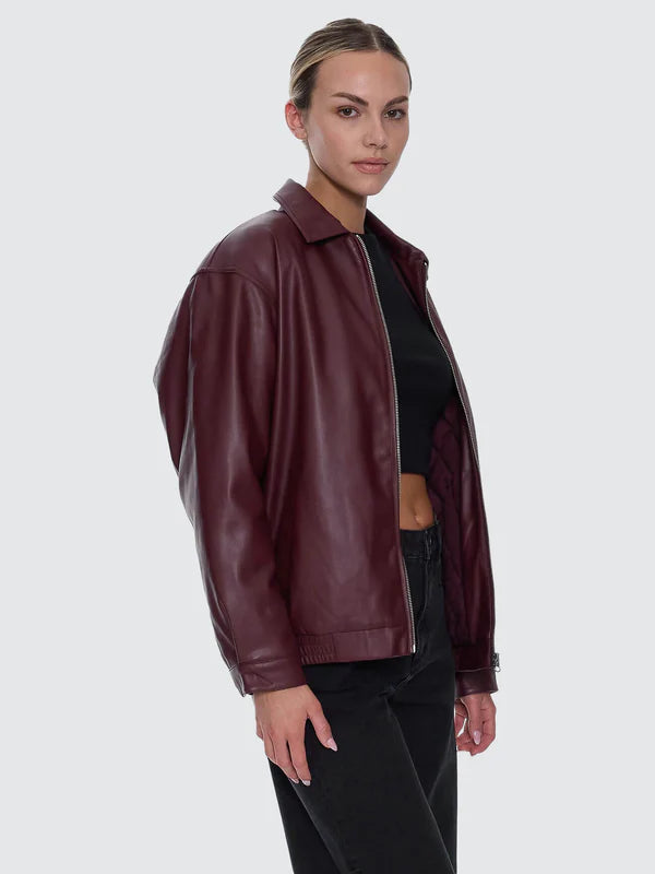 Thrills Elka Leather Jacket | New Maroon