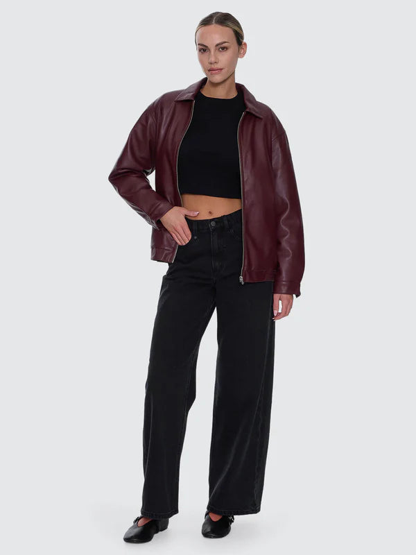 Thrills Elka Leather Jacket | New Maroon