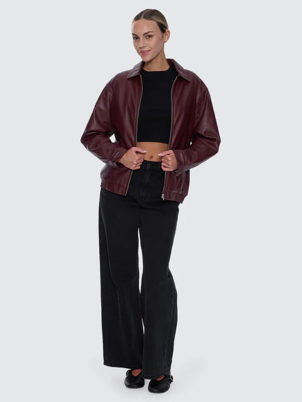 Thrills Elka Leather Jacket | New Maroon