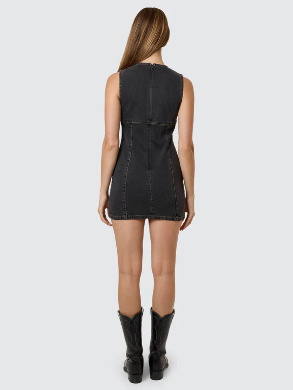 THRILLS NIGHT SHIFT MINI DRESS ASH BLACK